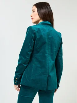 Bleu - Veste Joe Browns en velours à détails surpiqués