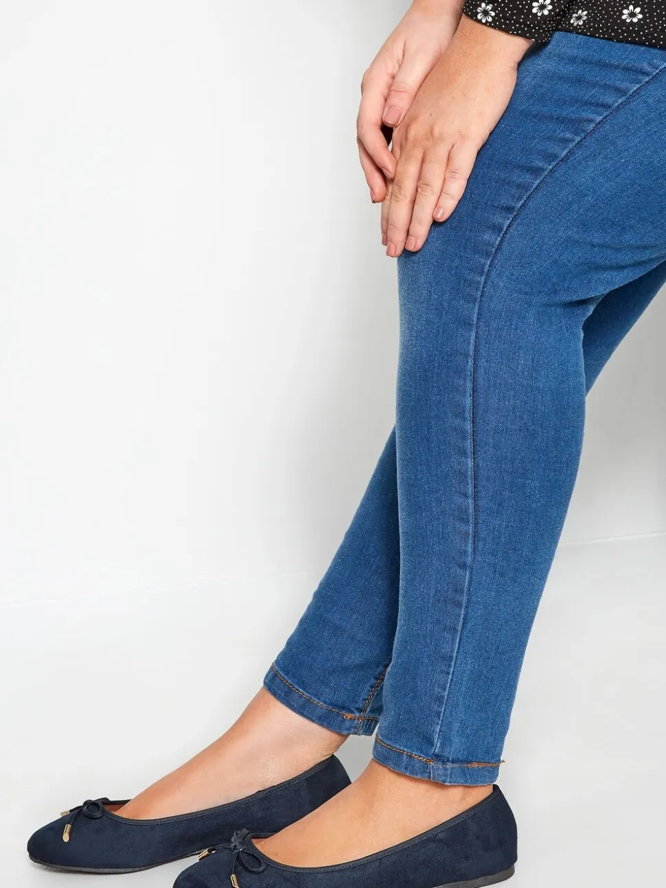 Bleu - Yours Curve Extra Coupe large Blaise Ballerine