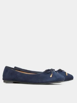 Bleu - Yours Curve Extra Coupe large Blaise Ballerine
