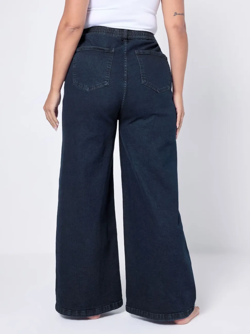 Bleu - Yours Curve Wide Leg Puddle Jeans