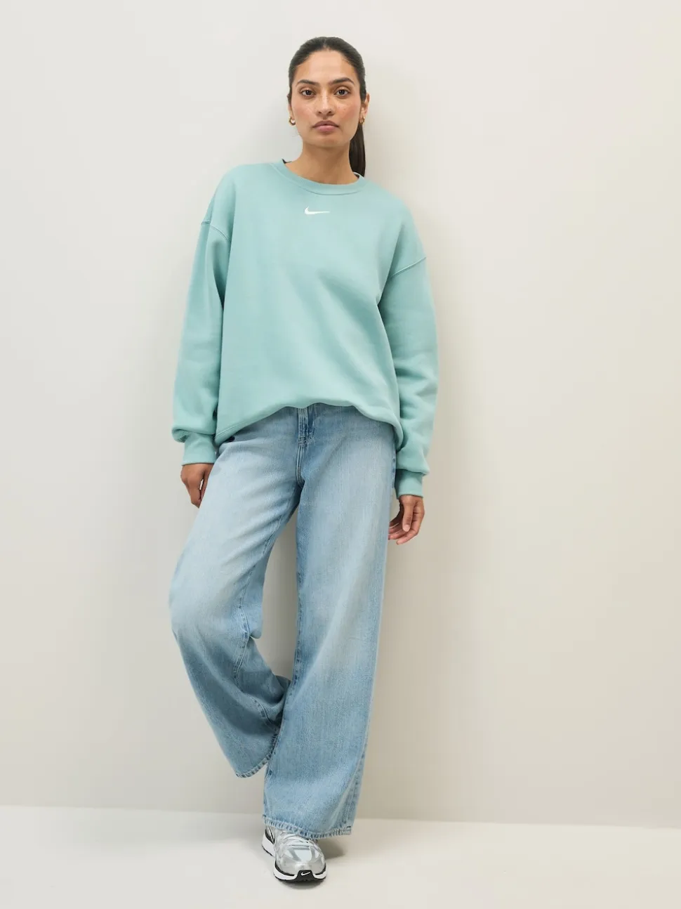 Bleu Cannon - Sweat-shirt Nike en polaire oversize à col rond