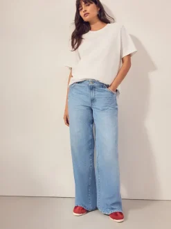 Bleu clair - Jeans Maternity à jambe large 100% coton