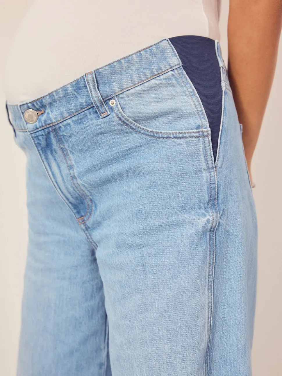 Bleu clair - Jeans Maternity à jambe large 100% coton