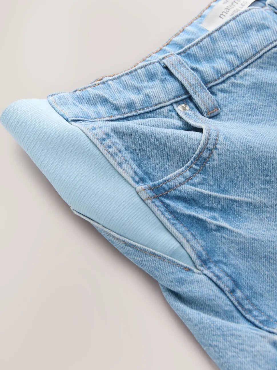 Bleu clair - Jeans Maternity à jambe large 100% coton