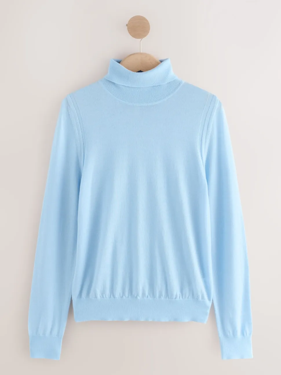 Bleu clair - Pull à col roulé 100% laine mérinos N.premium
