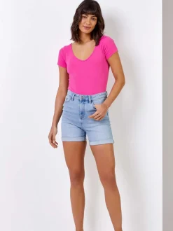 Bleu clair - Roman Denim Shorts Mom