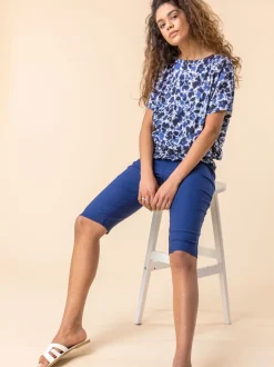 Bleu clair - Short Roman stretch longueur genoux