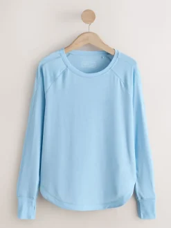 Bleu clair - T-shirt Active à manches longues à col rond