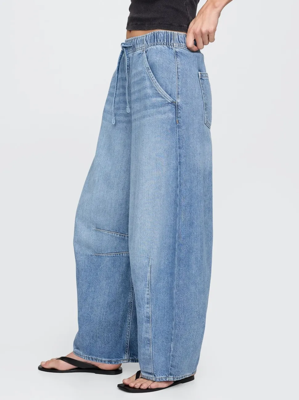 Bleu clair délavé - Gap Jeansfer à cheval ultra-doux taille moyenne
