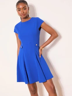 Bleu cobalt - Lipsy Mini robe patineuse à boutons sur le côté