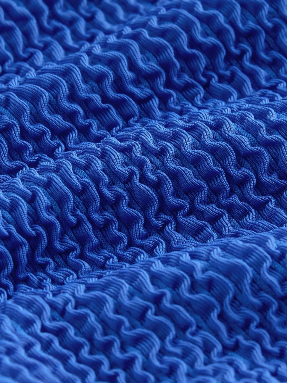 Bleu cobalt froissé - Maillot de bain rash à manches longues