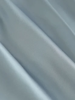 Bleu crépuscule - Robe longue de demoiselle d’honneur en satin à col bénitier pour mariage