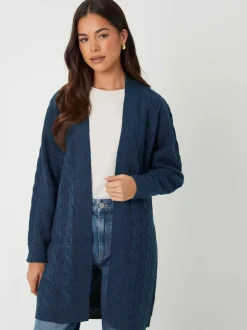 Bleu de ciel - Threadbare Ladies Rozanna Cable Detail Cardigan