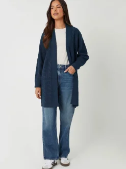 Bleu de ciel - Threadbare Ladies Rozanna Cable Detail Cardigan