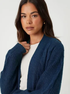 Bleu de ciel - Threadbare Ladies Rozanna Cable Detail Cardigan