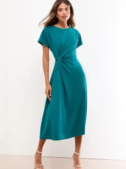 Bleu de sarcelle - Lipsy Peignoir Mi-long avec nœud sur le côté