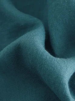 Bleu de sarcelle - Pantalons intelligents à jambe large en lin Blend