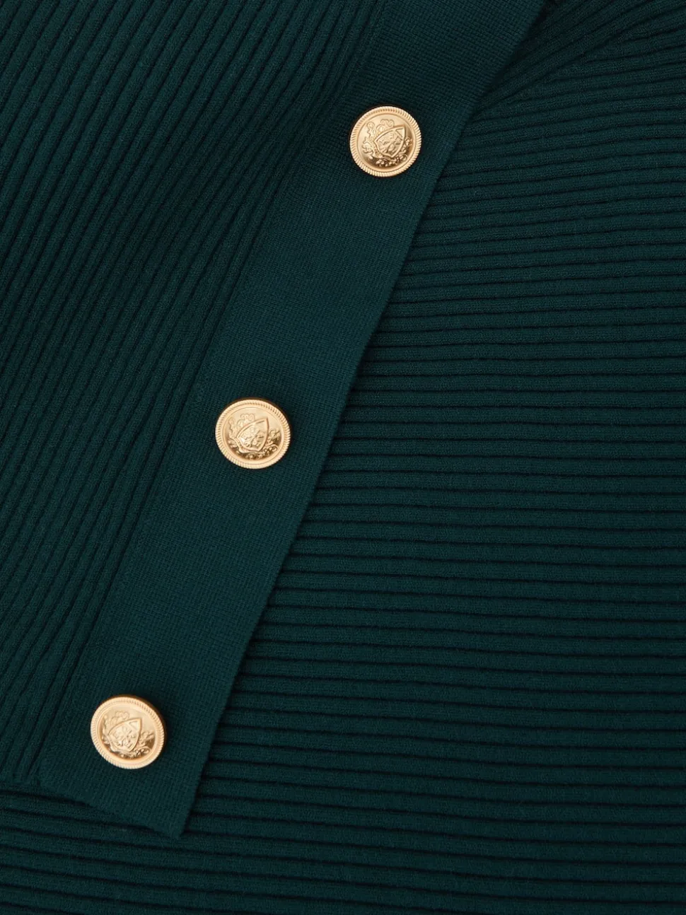 Bleu de sarcelle - Pull châle Reiss Lexi en maille côtelée à boutons
