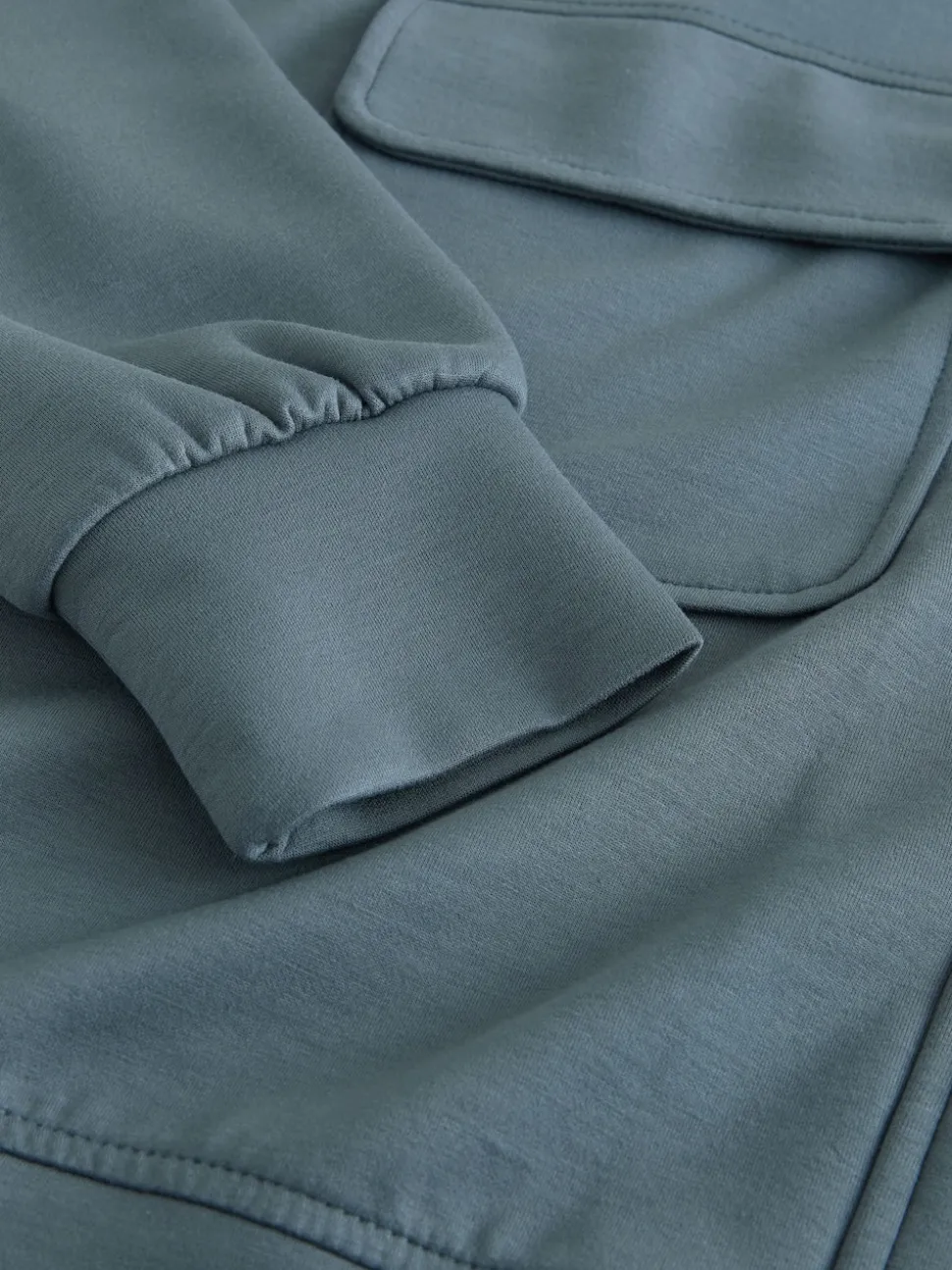 Bleu de sarcelle - Veste utilitaire moulante ultra-douce à col cheminée
