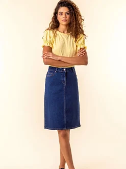Bleu Denim - JupesRoman A-Line Denim