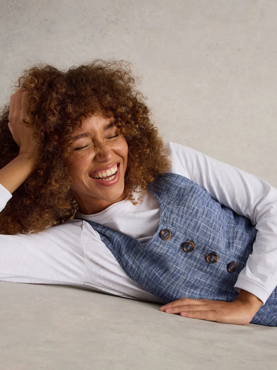 Bleu Denim - Salopette White Stuff Viola en lin
