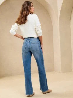 Bleu délavage moyen - Lipsy - Jean à jambe large et à taille moyenne