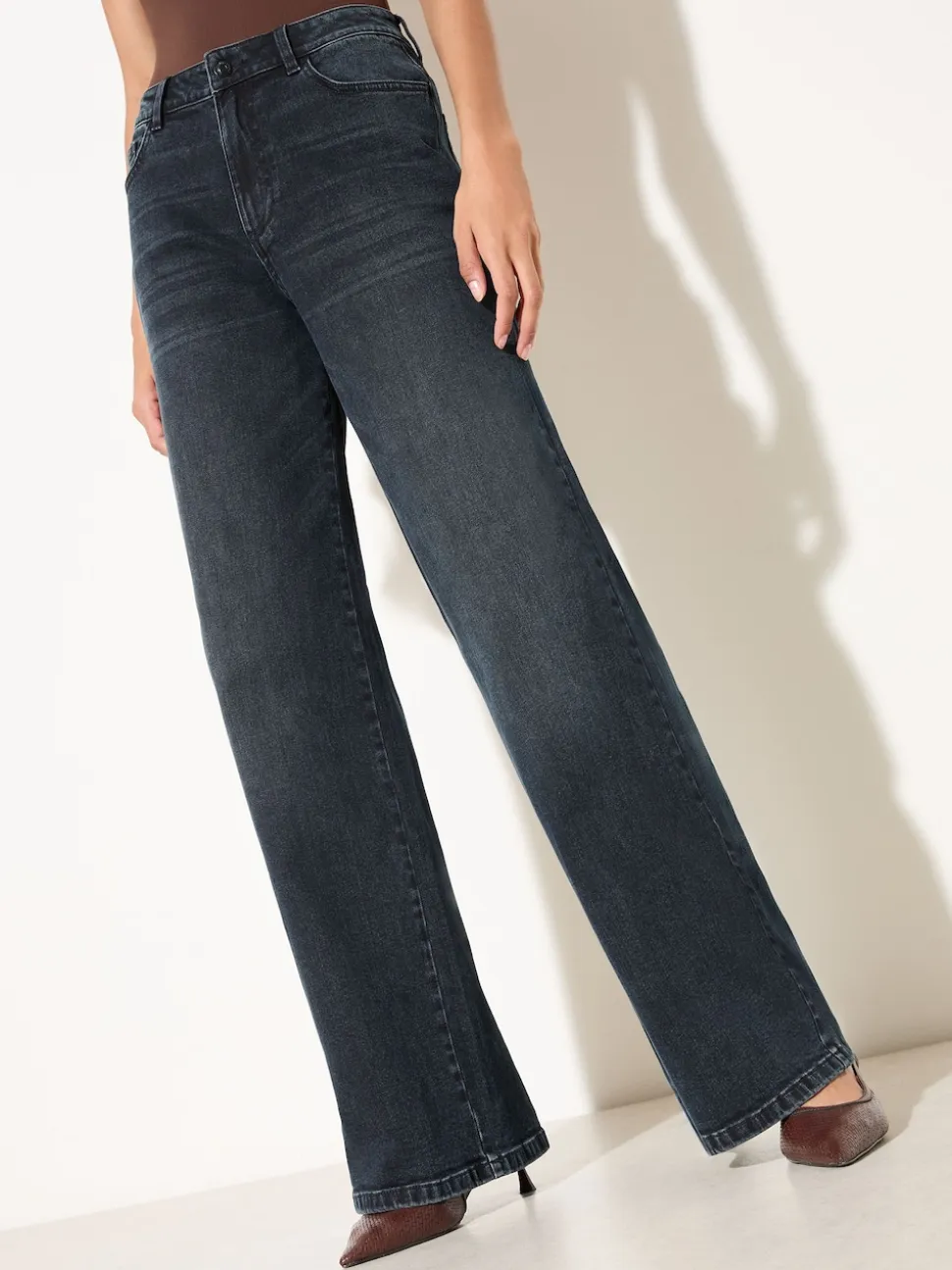 Bleu et noir en jean - Jean ample Friends Like These X Lucy Mecklenborgh pour tous les jours