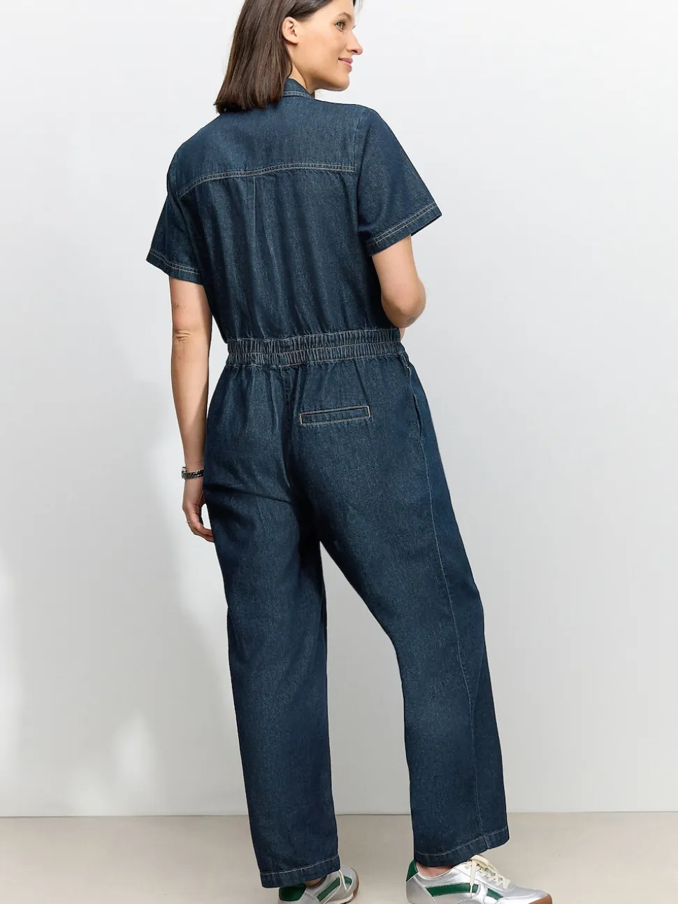 bleu foncé - Combinaison de maternité en Jean 100% coton
