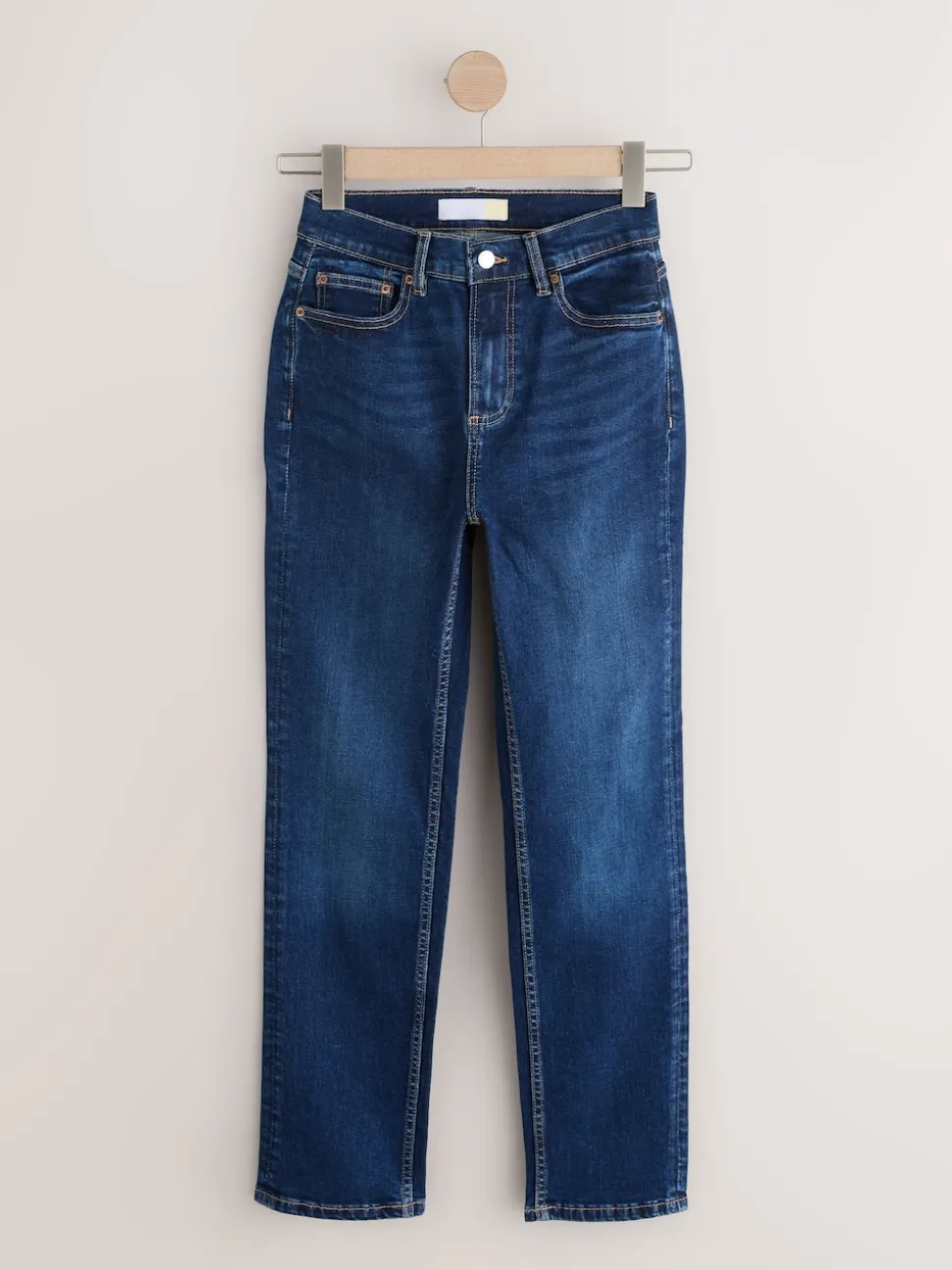 bleu foncé - Jean extensible ajusté taille milieu