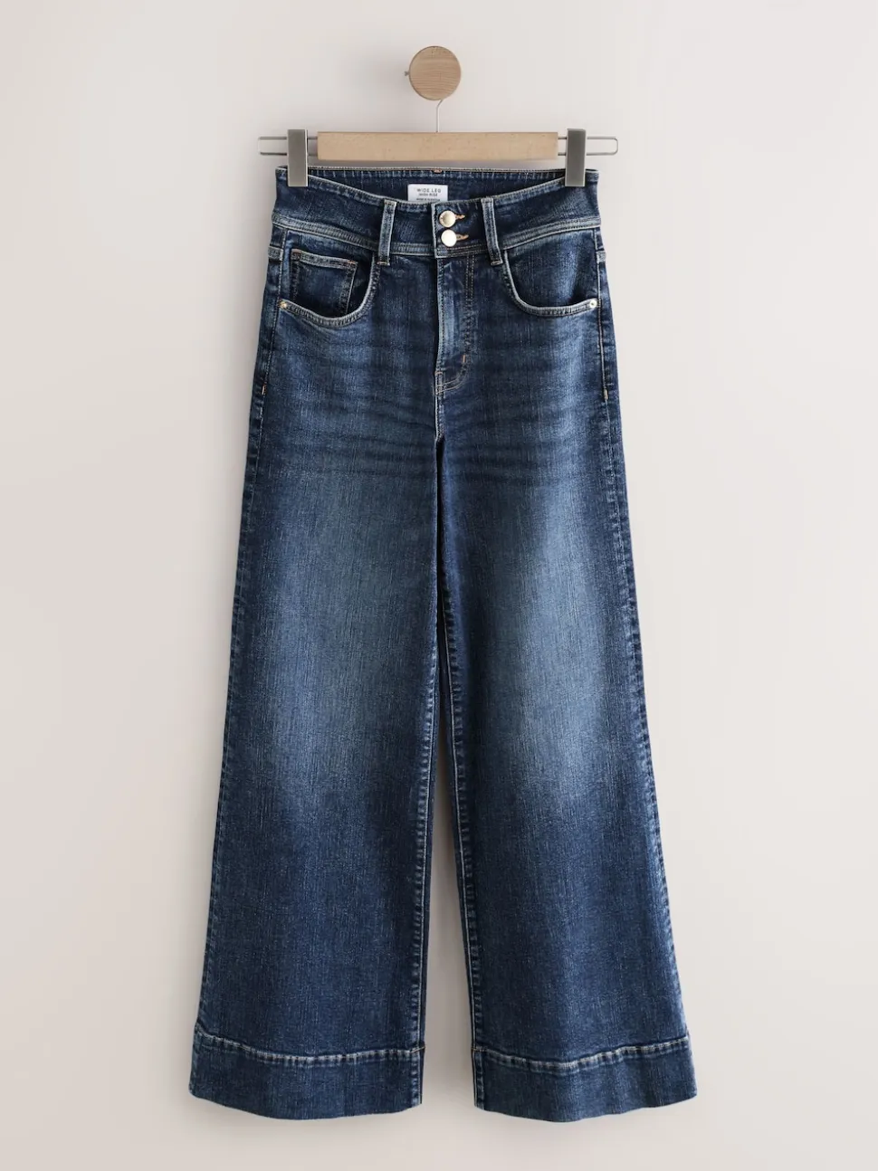 bleu foncé - Jean extensible Ample taille haute