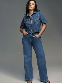 bleu foncé - Jean sablier à jambe large