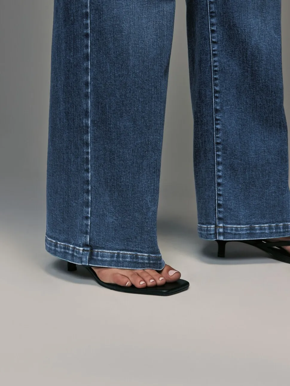 bleu foncé - Jean sablier à jambe large
