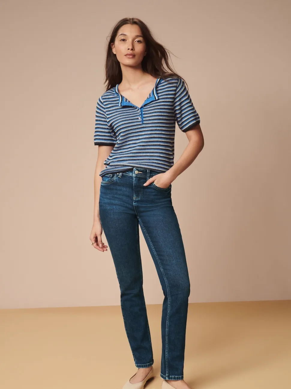 bleu foncé - Jean slim super doux