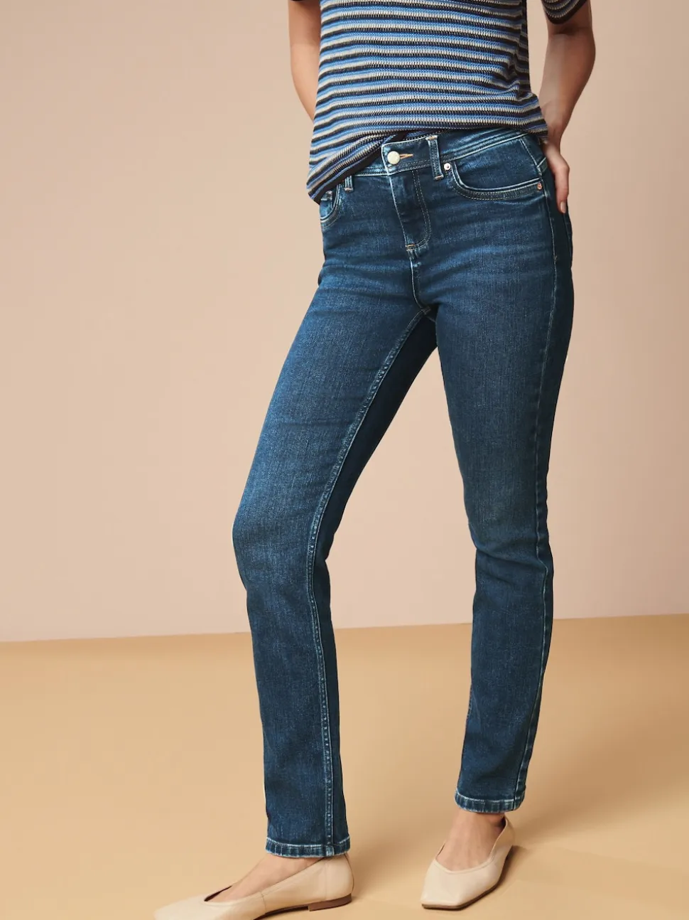 bleu foncé - Jean slim super doux