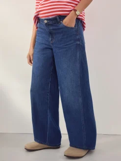 bleu foncé - Jeans Maternity à jambe large 100% coton