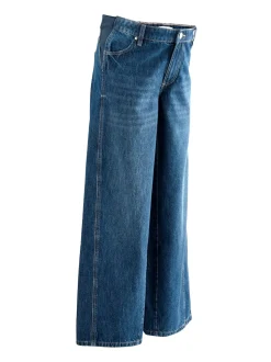 bleu foncé - Jeans Maternity à jambe large 100% coton