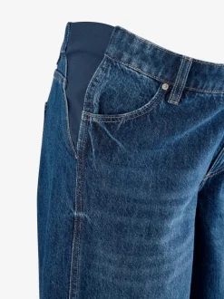 bleu foncé - Jeans Maternity à jambe large 100% coton