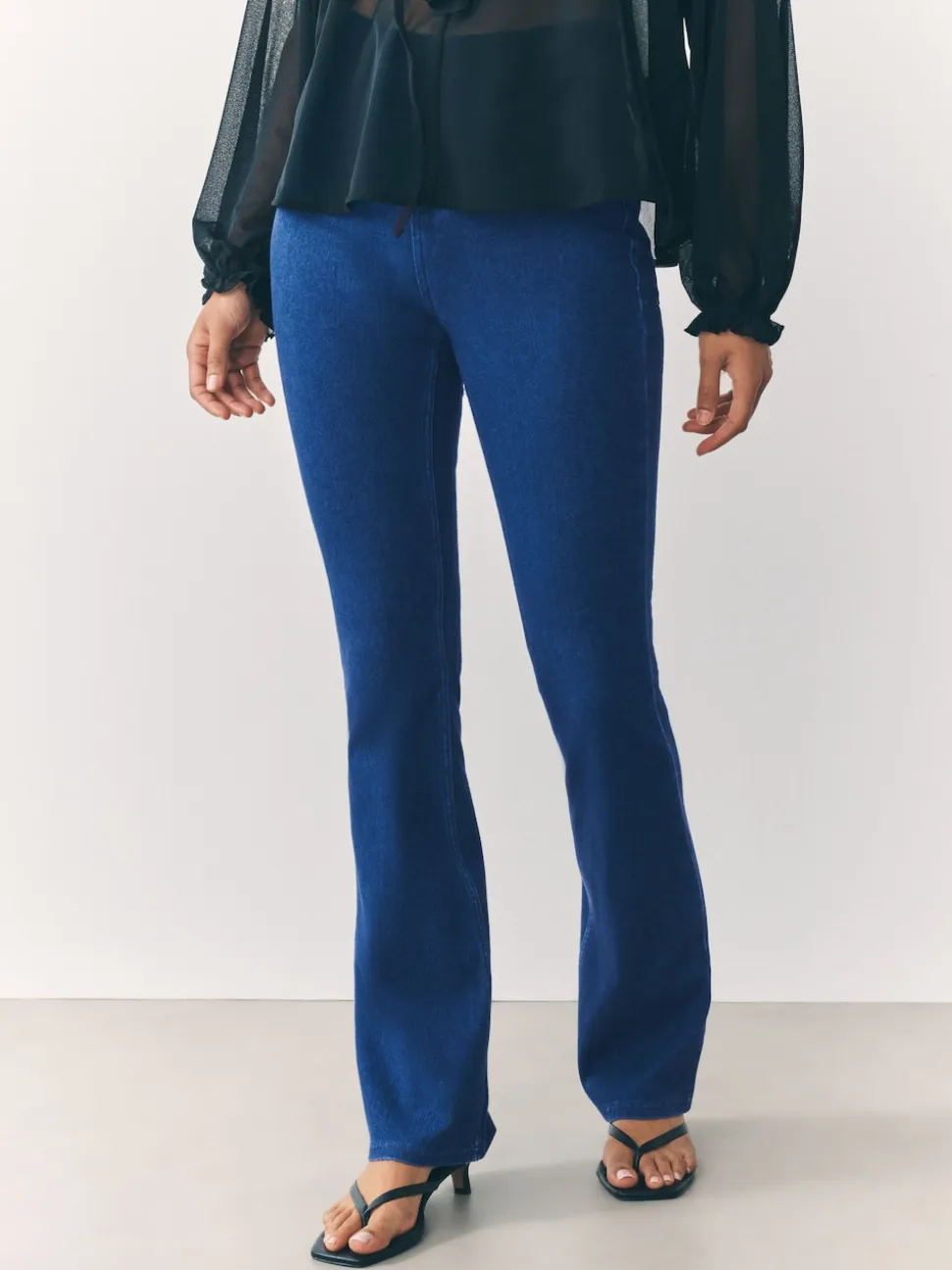 bleu foncé - Leggings bootcut en jersey