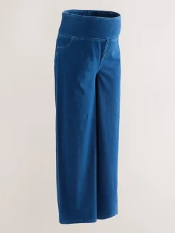 bleu foncé - Leggings de grossesse amples en denim