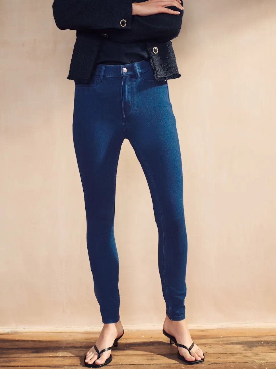 bleu foncé - Leggings Jersey Denim