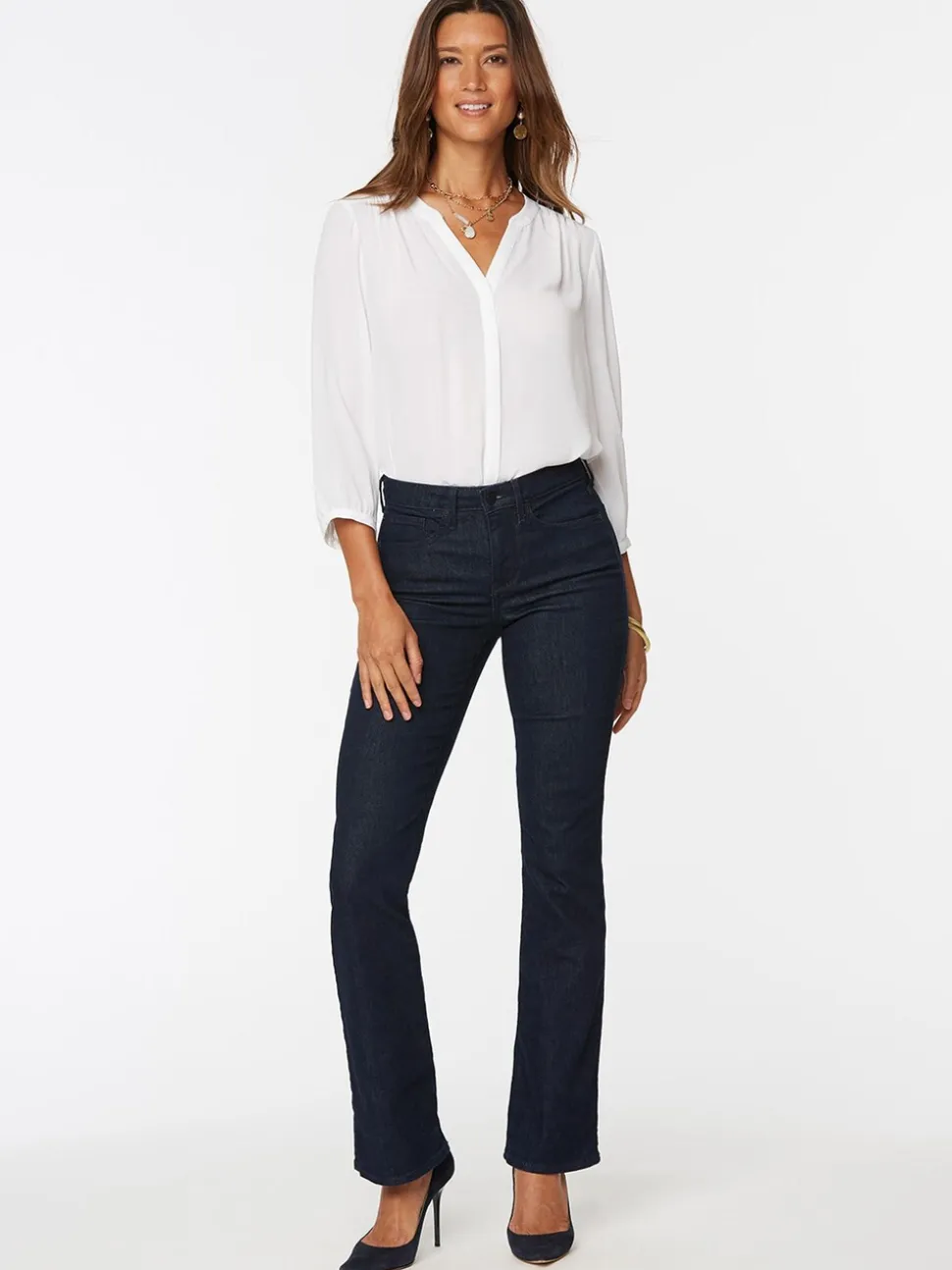 bleu foncé - NYDJ Barbara Bootcut Jeans