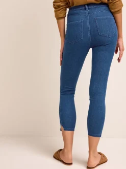 Bleu foncé délavé - Leggings courts en jersey