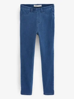 Bleu foncé délavé - Leggings courts en jersey