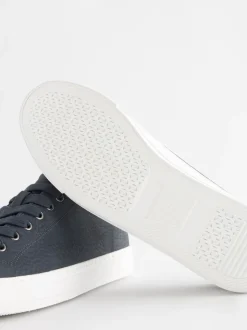 Bleu marine - Baskets de baseball vernies