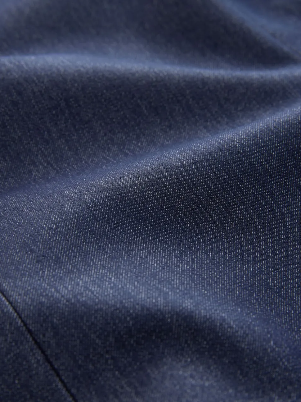 Bleu marine - Blazer ajusté à simple boutonnage look Denim