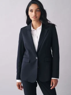 Bleu marine - Blazer ajusté robuste