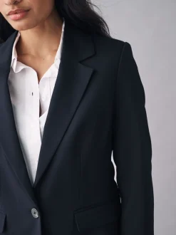 Bleu marine - Blazer ajusté robuste