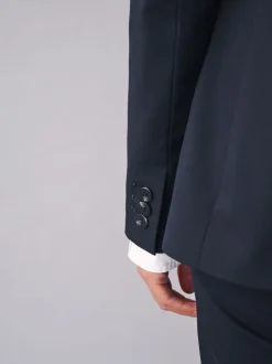 Bleu marine - Blazer ajusté robuste