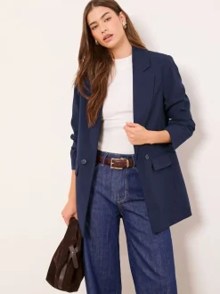 Bleu marine - Blazer long ajusté Lipsy décontracté