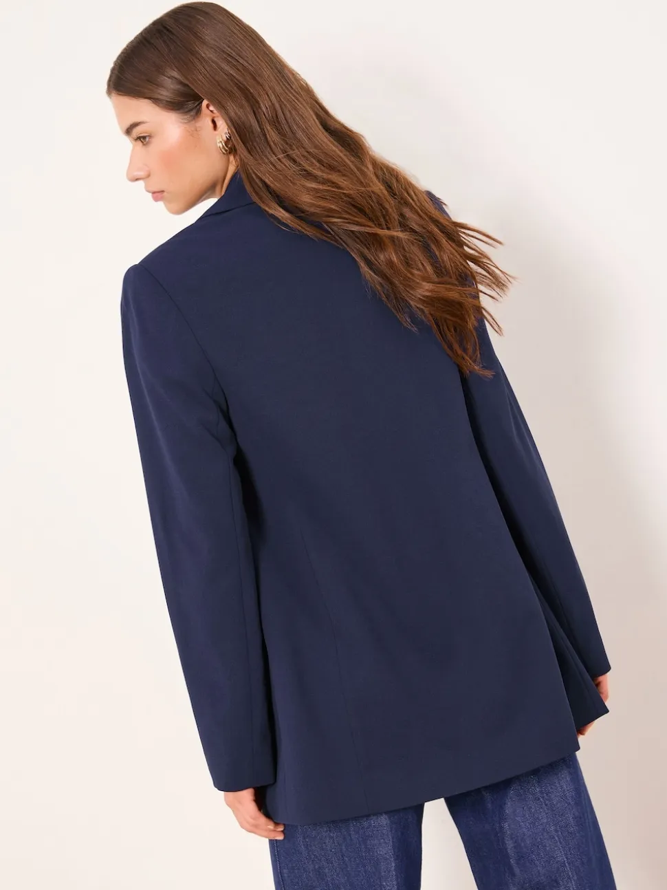 Bleu marine - Blazer long ajusté Lipsy décontracté